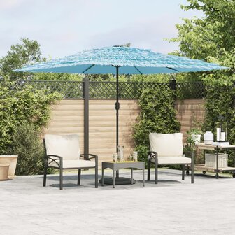 Parasol met stalen paal 290x290x238 cm blauw 1