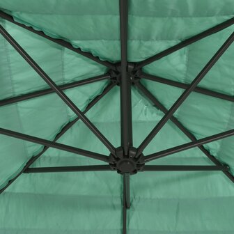 Parasol met stalen paal 290x290x238 cm groen 9