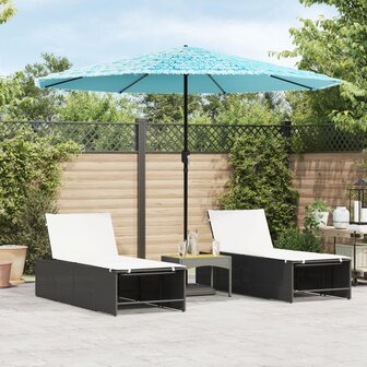 Parasol met stalen paal 324x324x247 cm blauw 1