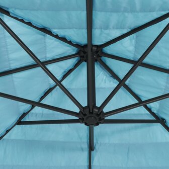 Parasol met stalen paal 324x324x247 cm blauw 7