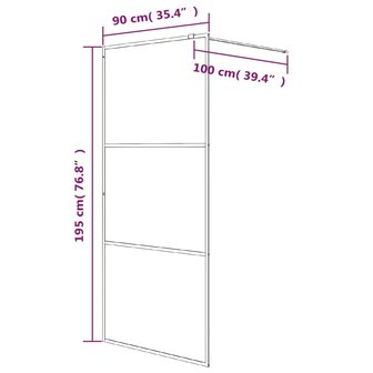 Inloopdouchewand 90x195 cm mat ESG-glas zwart 7