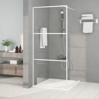 Inloopdouchewand 90x195 cm transparant ESG-glas wit 1