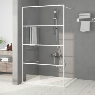 Inloopdouchewand 115x195 cm transparant ESG-glas wit 1