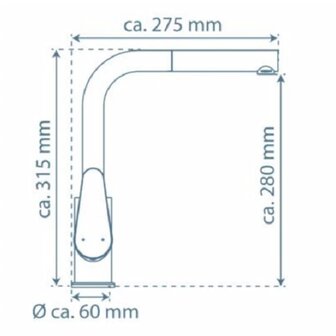 SCH&Uuml;TTE Keukenmengkraan met uittrekbare uitloop FLORIDA matgrafiet 4