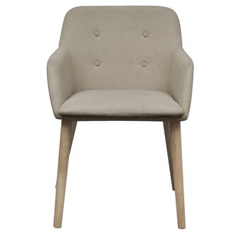 Eetkamerstoelen 2 st stof en massief eikenhout beige 3