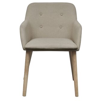 Eetkamerstoelen 6 st stof en massief eikenhout beige 3