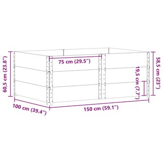 Plantenbak 150x100 cm massief grenenhout bruin 8