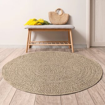 Vloerkleed ZIZUR binnen en buiten 120 cm jute look 1