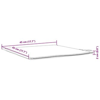 Tuinzitkussens 2 st vierkant 45x45x2 cm cr&egrave;mekleurig 11