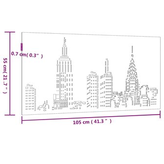 Wanddecoratie tuin skyline-ontwerp 105x55 cm cortenstaal 8