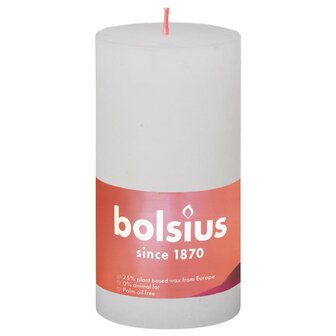 Bolsius Stompkaarsen Shine 4 st rustiek 130x68 mm wolkenwit 2