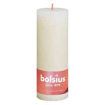 Bolsius Stompkaarsen Shine 4 st rustiek 190x68 mm zacht parelkleurig 2