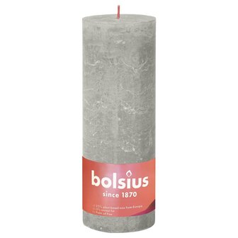 Bolsius Stompkaarsen Shine 4 st rustiek 190x68 mm zandgrijs 2