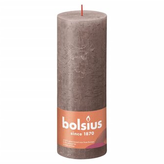 Bolsius Stompkaarsen Shine 4 st rustiek 190x68 mm rustiek taupe 2