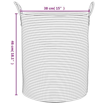Opbergmand &Oslash; 38x46 cm katoen grijs en wit 9