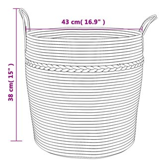 Opbergmand &Oslash; 43x38 cm katoen grijs en wit 9