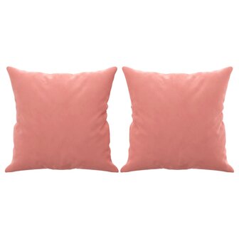 Sierkussens 2 st 40x40 cm fluweel roze 2