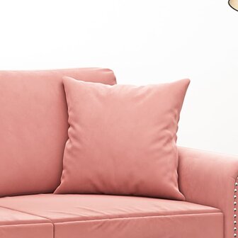 Sierkussens 2 st 40x40 cm fluweel roze 5