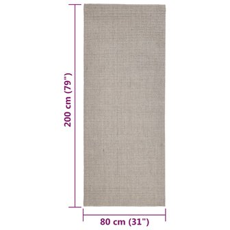 Vloerkleed 80x200 cm natuurlijk sisal zandkleurig 7