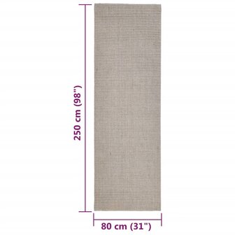 Vloerkleed 80x250 cm natuurlijk sisal zandkleurig 7