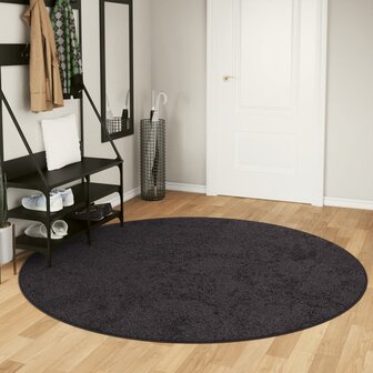 Vloerkleed wasbaar anti-slip &Oslash; 200 cm antracietkleurig 1