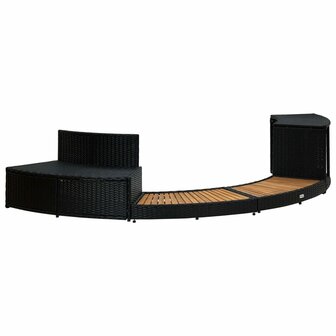 Spa-ombouw poly rattan en acaciahout zwart 6