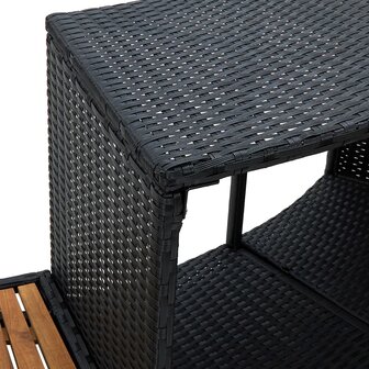 Spa-ombouw poly rattan en acaciahout zwart 8