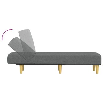 Chaise longue stof donkergrijs 6