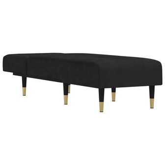 Chaise longue fluweel zwart 3