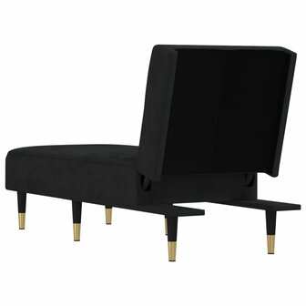 Chaise longue fluweel zwart 5