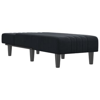 Chaise longue fluweel zwart 3