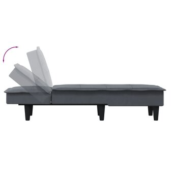 Chaise longue fluweel donkergrijs 6