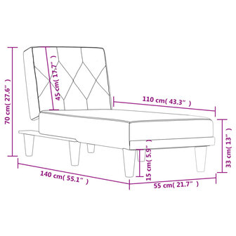 Chaise longue fluweel donkergrijs 9