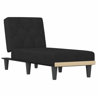 Chaise longue fluweel zwart 2