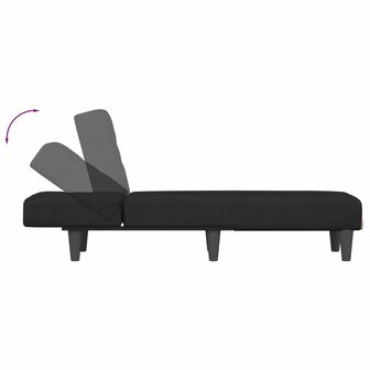 Chaise longue fluweel zwart 6