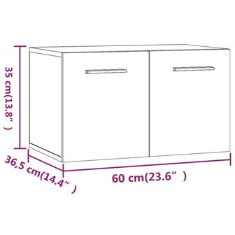 Wandkast 60x36,5x35 cm bewerkt hout grijs sonoma eikenkleurig 9