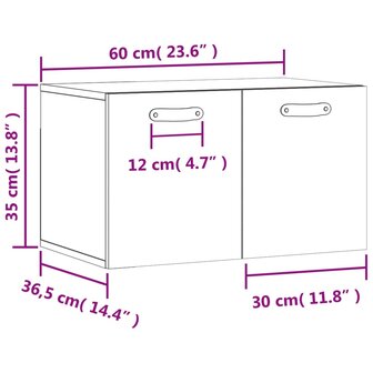 Wandkast 60x36,5x35 cm bewerkt hout gerookt eikenkleurig 12