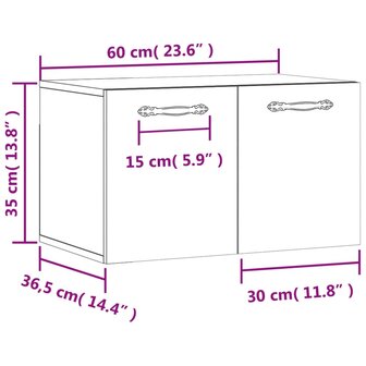 Wandkast 60x36,5x35 cm bewerkt hout betongrijs 12