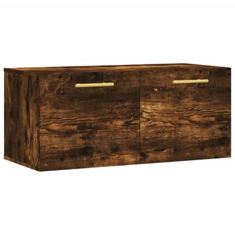 Wandkast 80x36,5x35 cm bewerkt hout gerookt eikenkleurig 2