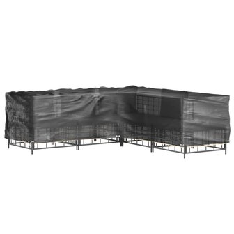 Tuinmeubelhoezen L-vormig 2 st 16 oogjes 250x250x70 cm 7