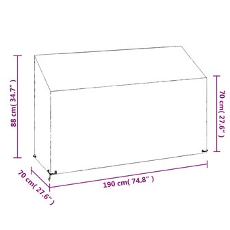 Tuinbankhoes met 8 oogjes 190x70x70/88 cm polyetheen 9