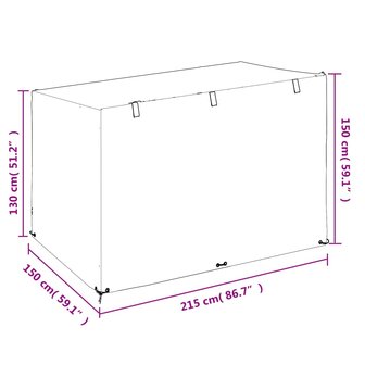 Schommelbankhoezen 2 st 12 oogjes 215x150x130/150 cm polyetheen 10