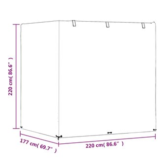 Schommelbankhoezen 2 st met 12 oogjes 220x177x220 cm polyetheen 10