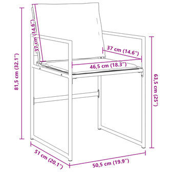 Tuinstoelen 4 st met kussens staal en textileen wit 11