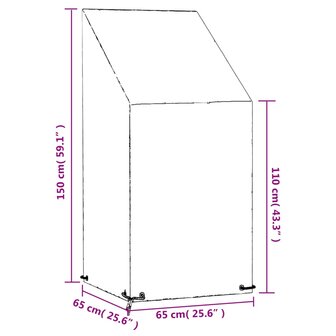 Tuinstoelhoezen 2 st met 8 oogjes 65x65x110/150 cm polyetheen 9