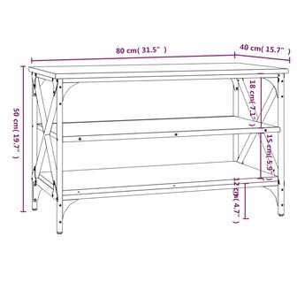 Tv-meubel 80x40x50 cm bewerkt hout sonoma eikenkleurig 9