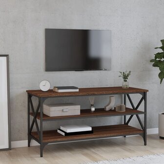 Tv-meubel 100x40x50 cm bewerkt hout bruin eikenkleur 1