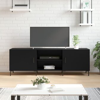 Tv-meubel 150x30x50 cm bewerkt hout zwart 1