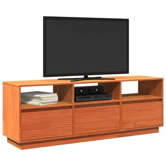 Tv-meubel 140x37x50 cm massief grenenhout wasbruin 4