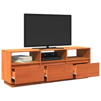 Tv-meubel 140x37x50 cm massief grenenhout wasbruin 5